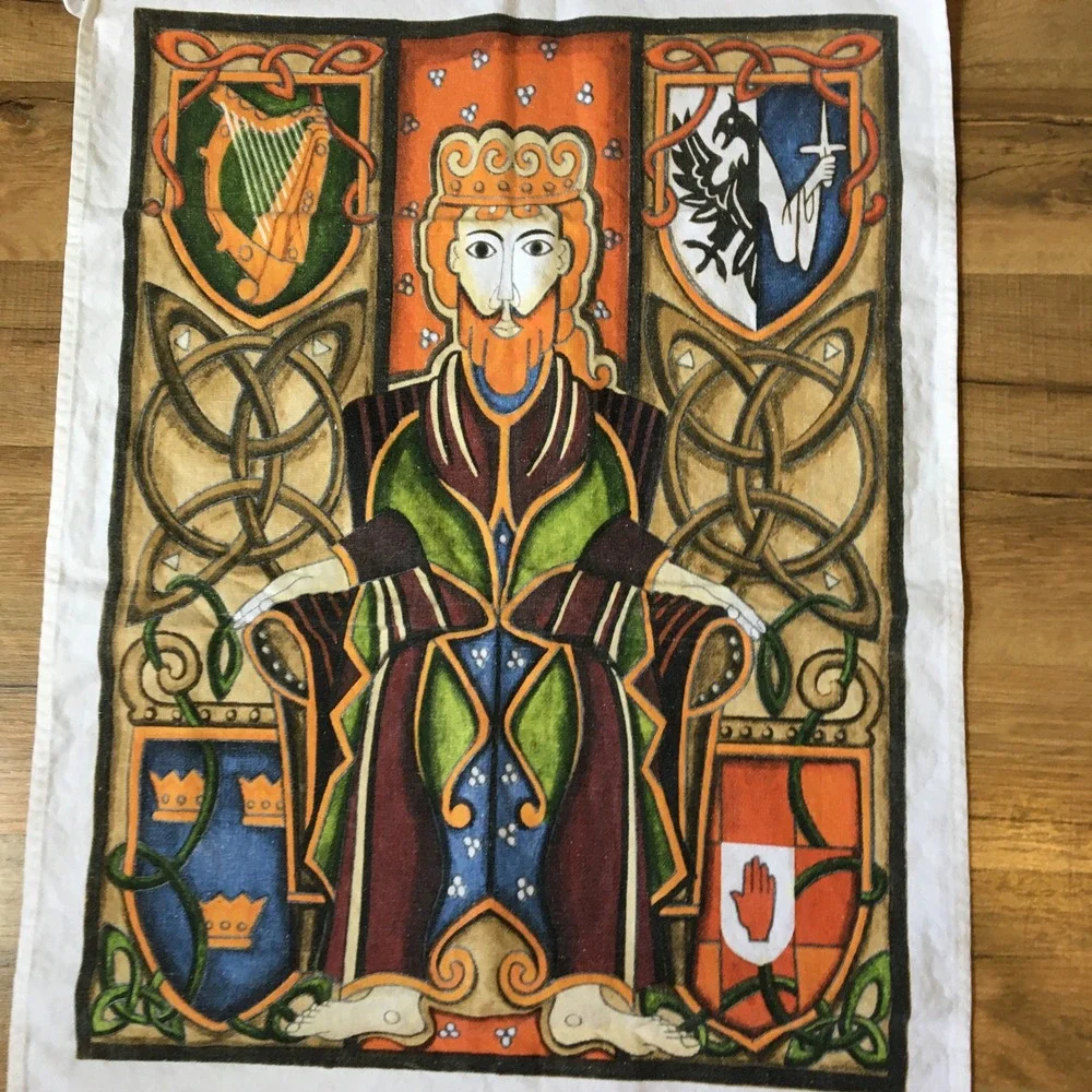 Rachel‎ Arbuckle Brian Boru Tea Towel Colorful Celtic Art 1997